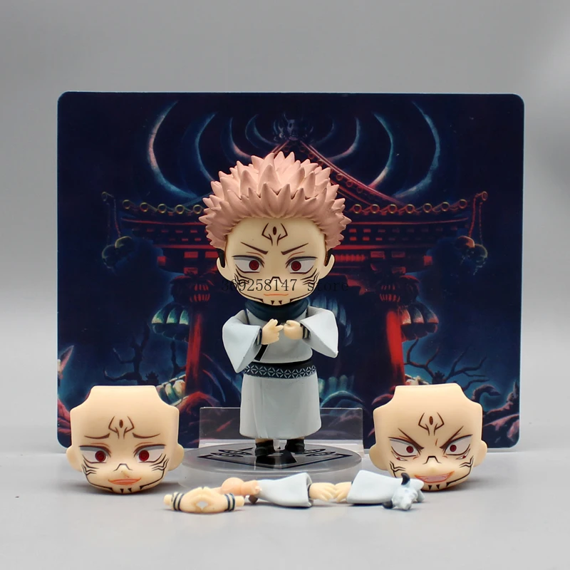 11cm Anime Jujutsu Kaisen Figures Q Version 1834# Ryomen Sukuna Face Swappable Action Figure PVC Anime Model Toys Birthday Gifts