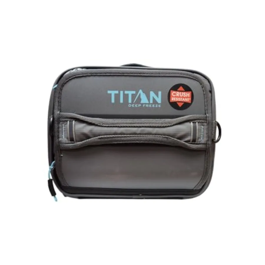 

Titan Fridge Cold Crush Resistant Expandable Lunch Bag - With Reusable Gel Ice Packs Plus Food Container Set - Gray and Blue