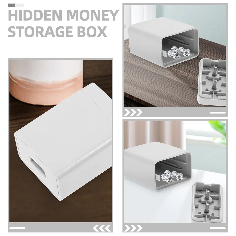 2 Pcs Money Box Secret Storage Stash Hide Container Hiding Places for Hidden Organizer Cash Compartment Items Adapter