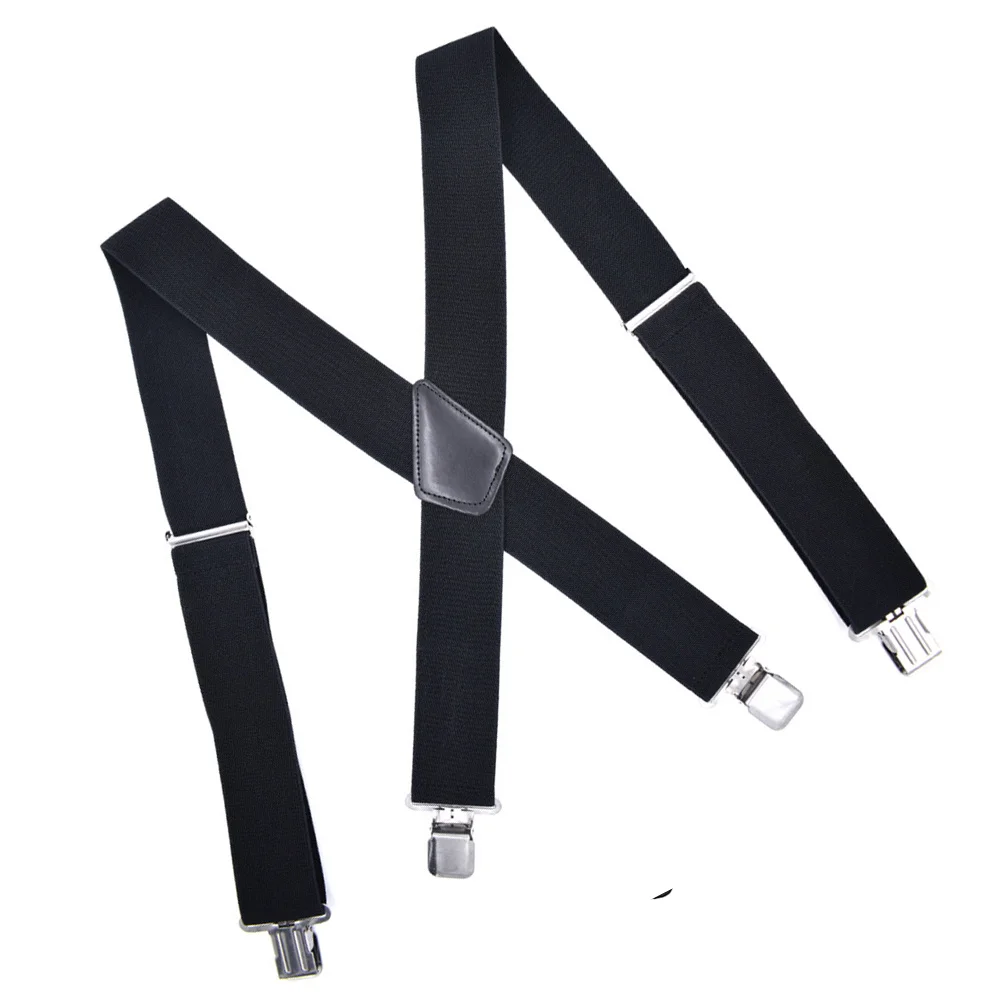 Suspensórios Ajustáveis para Calças Masculinas com 4 Clips, Design Leve e Moderno para Uso Diário Confortável