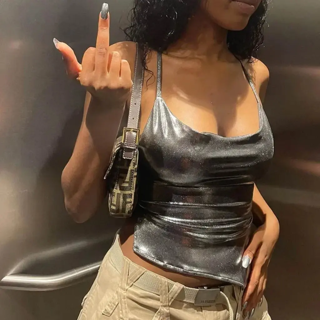 

Women's Lace-up Backless Irregular T-shirt European American Style Spring Summer New Top for Women