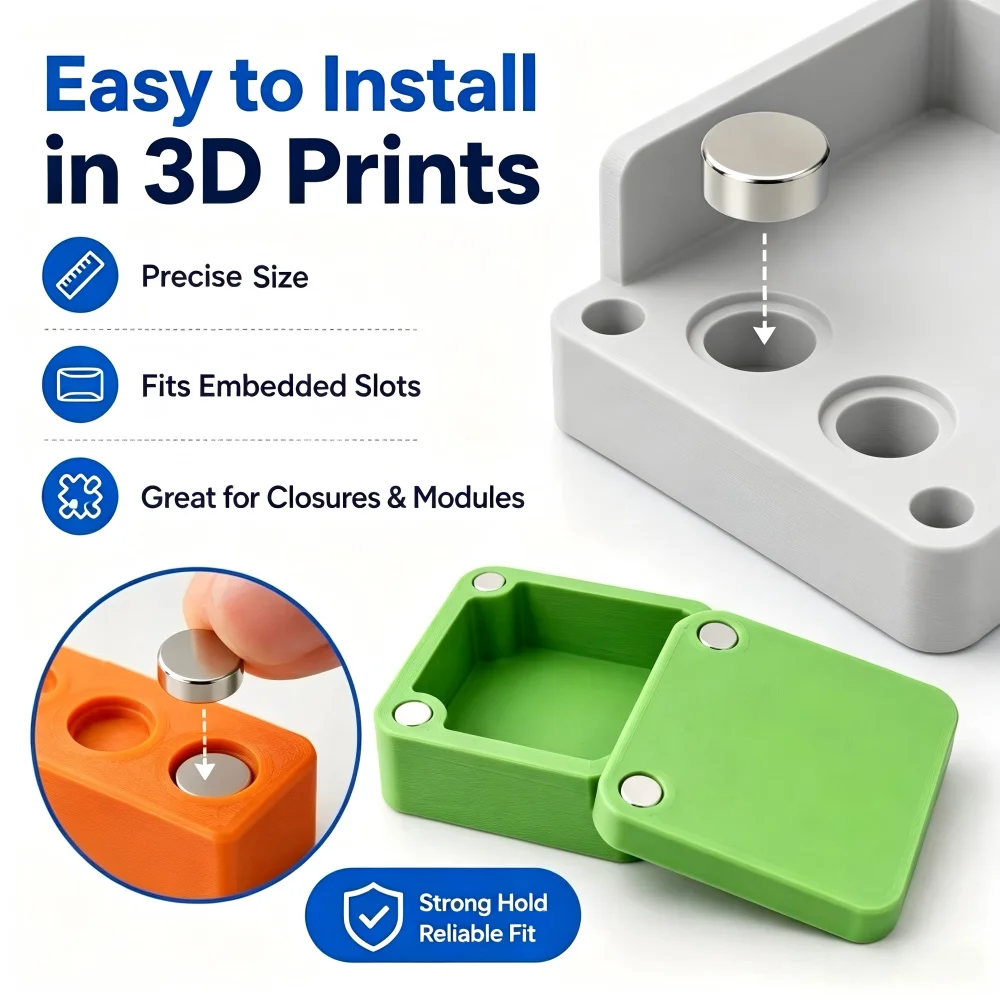 150 Pieces Magnets For 3D Printing,5x2 6x2 6x3 8x2 8x2mm Mini Strong Magnets For 3D Printing,Refrigerator,Office, DIY, Crafts
