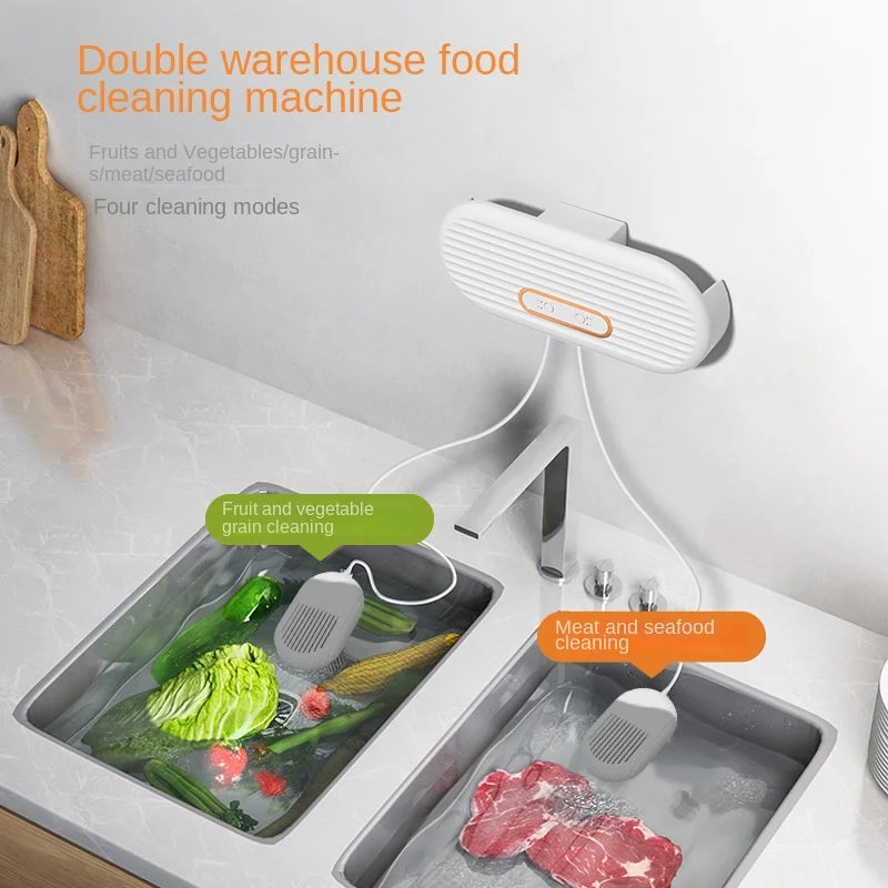 Food Washing Machine Household Meat, Fruits and Vegetables Wall Mount Desktop Convenient Cleaner Kitchen Cleaning Machine