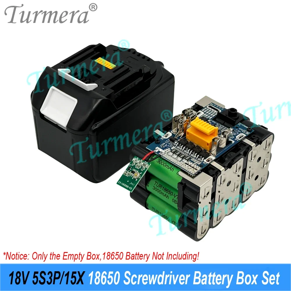 18V 21V Battery Case Replacement for BL1830 Screwdriver,10X/15X 18650 Li-ion Case with 30A BMS & Torx for 18V Battery Assemble