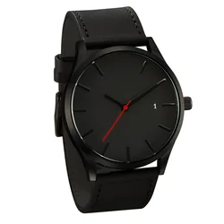 Reloj deportivo de cuarzo para hombre, cronógrafo con correa de cuero, informal, a la moda