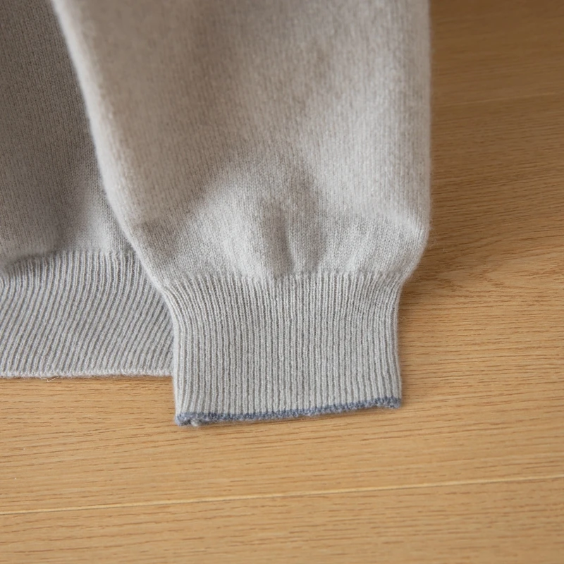 A-الصف شبه البريدي وهمية الرقبة الرجال الخريف الشتاء 100% الكشمير الخالص البلوز سترة أسفل سترة بلون محبوك سترة