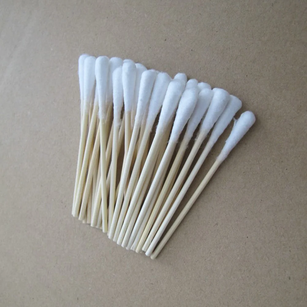 200 Pcs Stick Swabs Cleaning for Printers Lint Free Wooden Bamboo Sponges