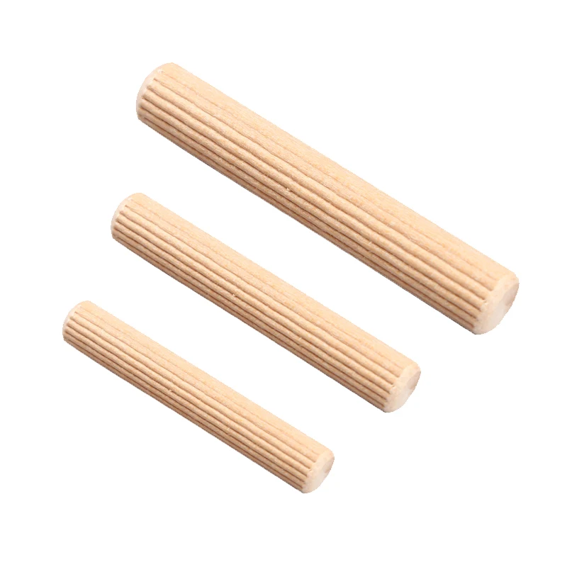 50-150PCS 6mm 8mm 10mm Fluted Wood Dowel Pins for Furniture Door and Dowel jig Woodworking Dowels 1/4