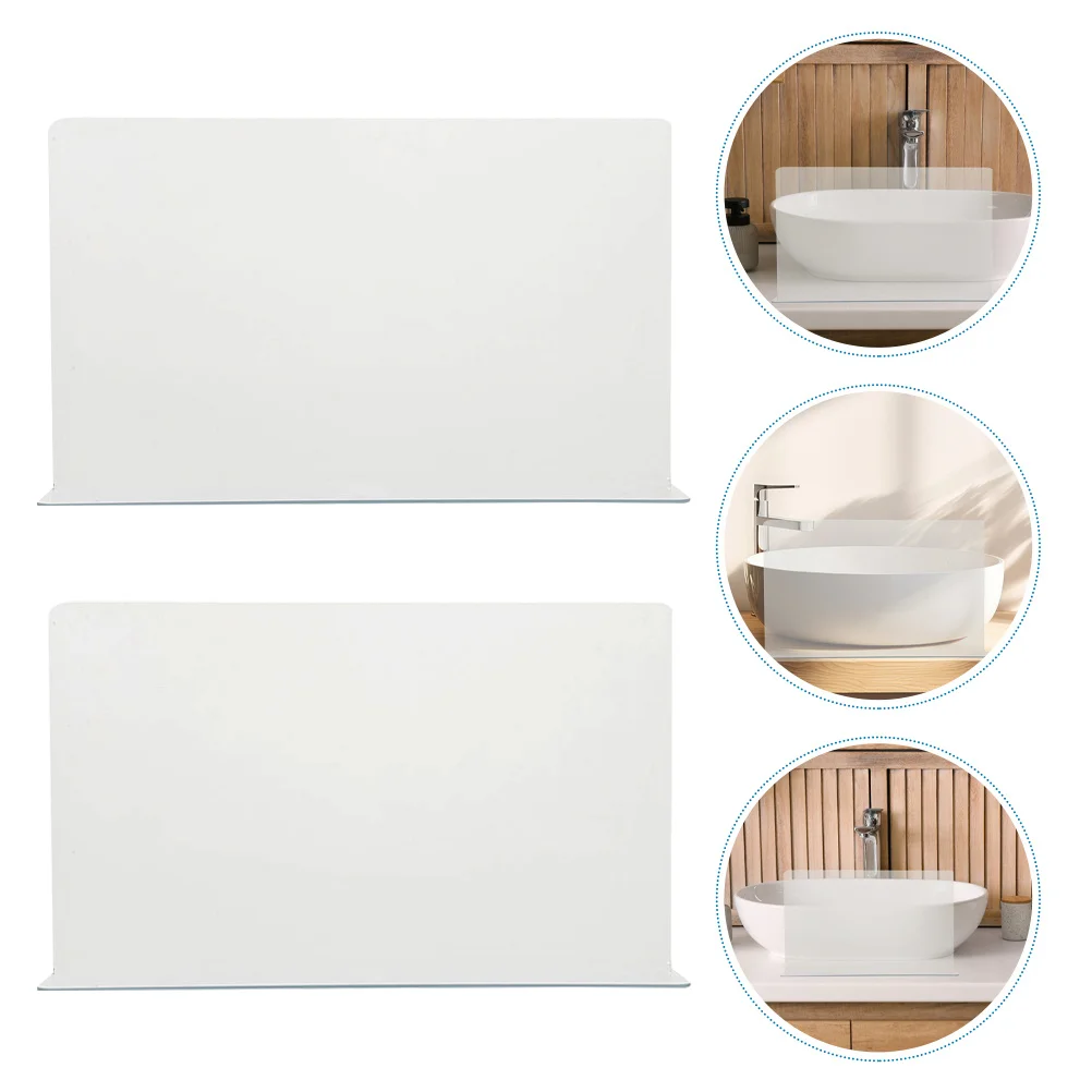 

2pcs Bathtub Splash Guard Clear Pvc Waterproof For Bathroom Sink Oil Resistant Spatter Preventer Tub Corner Guard