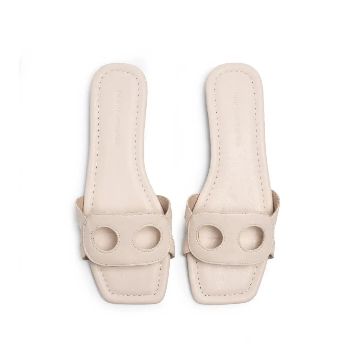 PG Damen-Sandalen mit quadratischer Zehenpartie, flach, mit doppelten Ausschnitten, zum Überziehen, lässig, für den Sommer, den täglichen Gebrauch, Strandpantoffeln – Detail 6