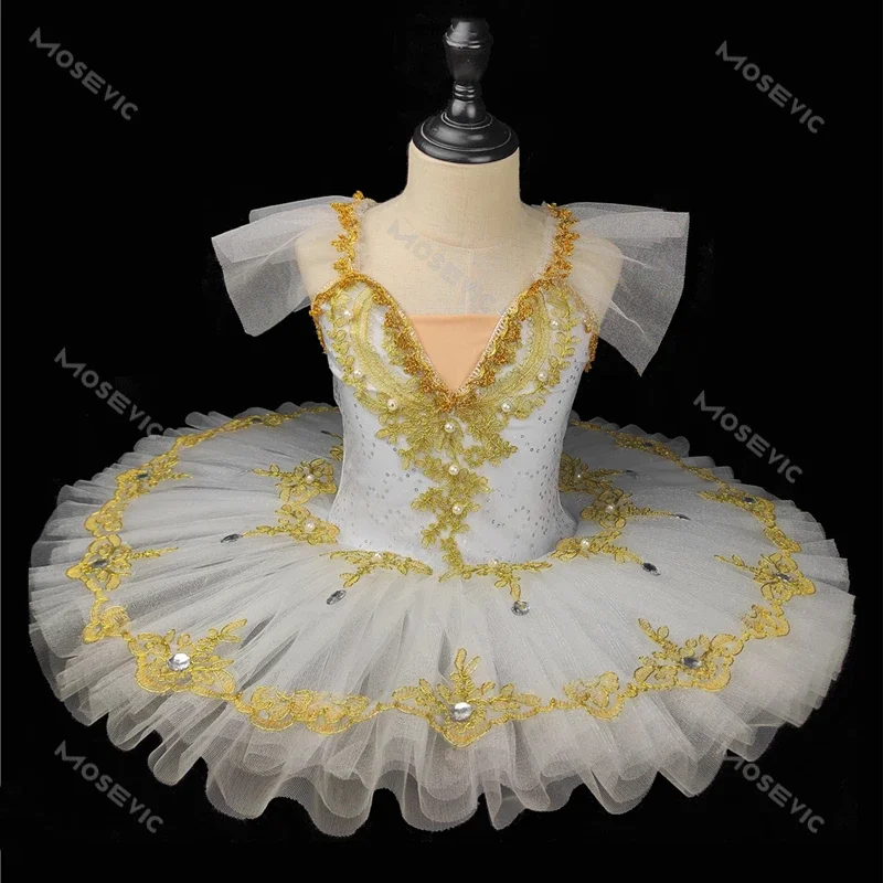 Ballet profissional tutu para meninas, prato azul e rosa, panqueca tutu, vestido de bailarina, mulheres e crianças, traje de baile infantil