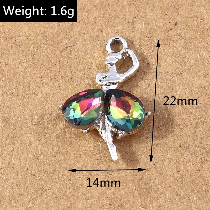 10 stücke 12x14mm Nette Kristall Blume Charme für Schmuck Machen DIY Tropfen Ohrringe Anhänger Halsketten Handmade Schlüsselanhänger handwerk Geschenke – Detail 7
