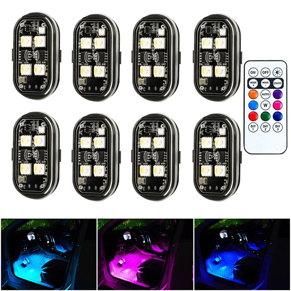 Rechargeable Wireless Light Aircraft Airplane Helicopter Warning Lights RGB Led Motorcycle Strobe lights LED Flash Light