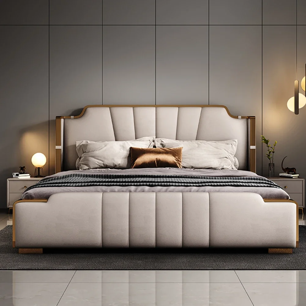 

Queen Sized Metal Beds Leg Support Organiser Headboard Sleeping Beds Frames Bedroom Muebles Para El Hogar Home Decoration