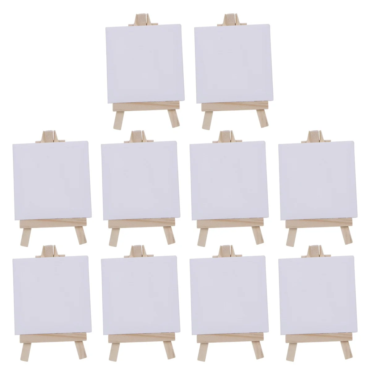 

10Pcs Children's Hand-Painted Board Wooden Easel Set for Kids Painting Craft Activities Mini Canvas Panel Drawing Decoration