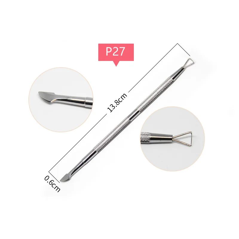 Sunshine 4PC Double-ended Stainless Steel Cuticle Pusher Dead Skin Push Remover For Pedicure Manicure Nail Art Cleaner Care Tool