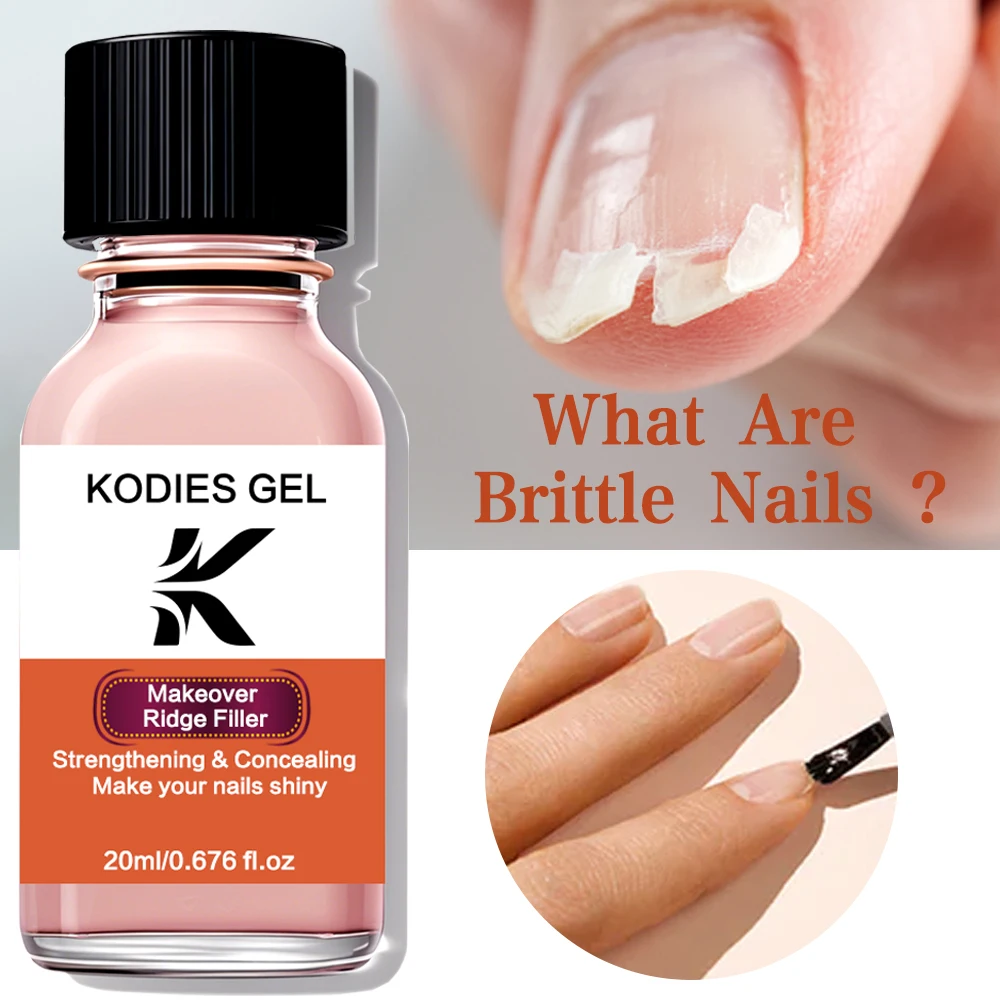 KODIES ジェルピンクネイル Strgenthener メイクオーバーリッジフィラーベースオイルケラチン爪の成長トリートメントポリッシュナチュラルドライリペア爪