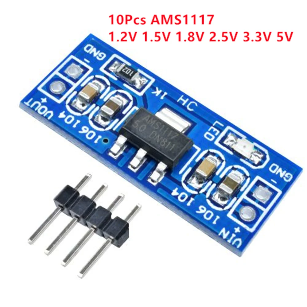 10Pcs AMS1117 1.2V 1.5V 1.8V 2.5V 3.3V 5V power supply module DC-DC Step down Power Supply Module For bluetooth Raspberry pi