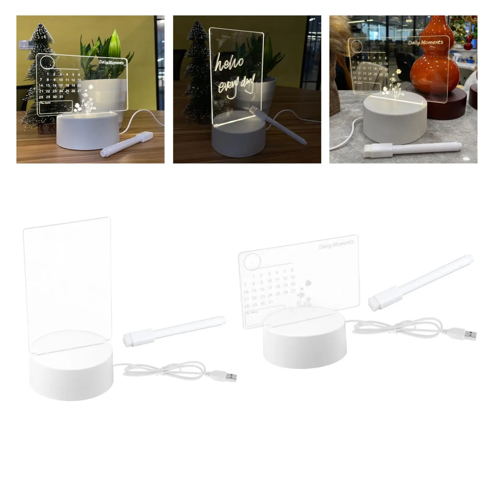 USB Message Board Lamp with Pen LED Note Board for Wedding Decoration