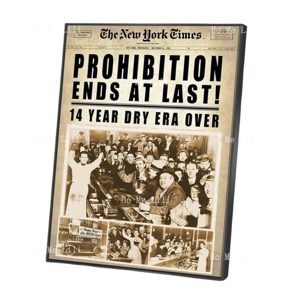 End At Last Prohibition 1933 Repeal Art Print Portrait Vintage Poster Canvas Wall Art Decor Gift Bar Decor