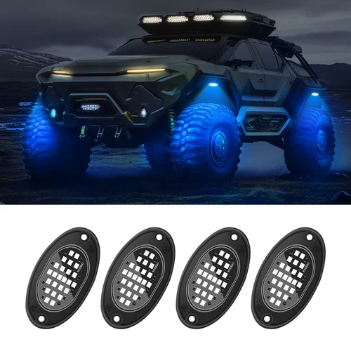 Imagen 1 del producto 4 Uds. Luz de chasis de coche para camiones luces LED de roca con camioneta todoterreno Jeep SUV ATV UTV coche