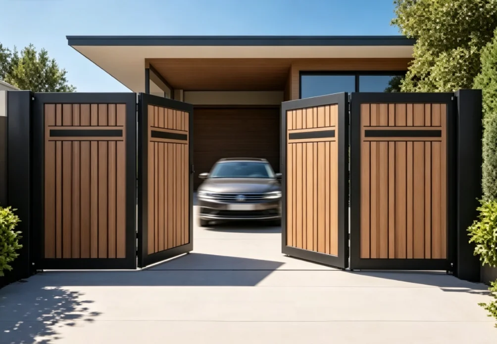 Any Size Custom Aluminum Multi Folding Driveway Gate Space Saving Heavy Duty Durable Privacy Security Villa Residential