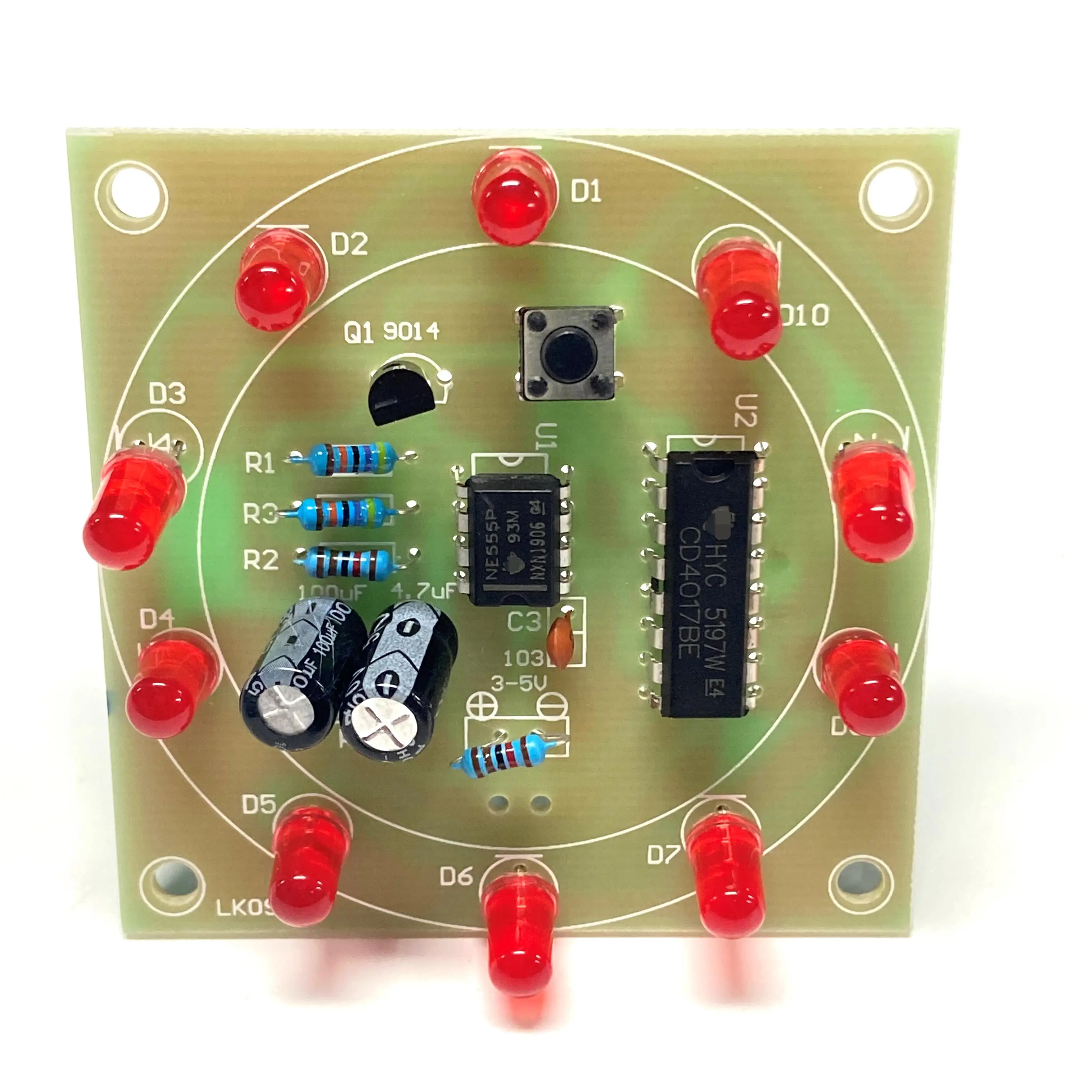 1PCS Lucky Rotary Suite Electronic Suite NE555 CD4017 Self DIY LED Light Kits Production Parts And Components 3-5V