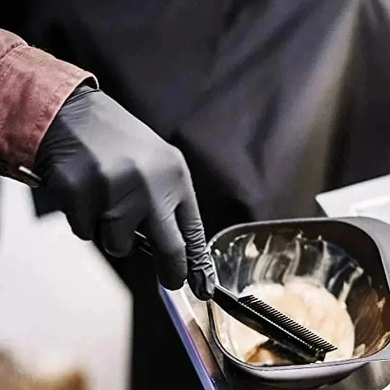 Gants sans latex imperméables et durables, adaptés à la cuisine, au traitement des aliments, au salon de beauté, à la famille, au poulet noir, 100 pièces