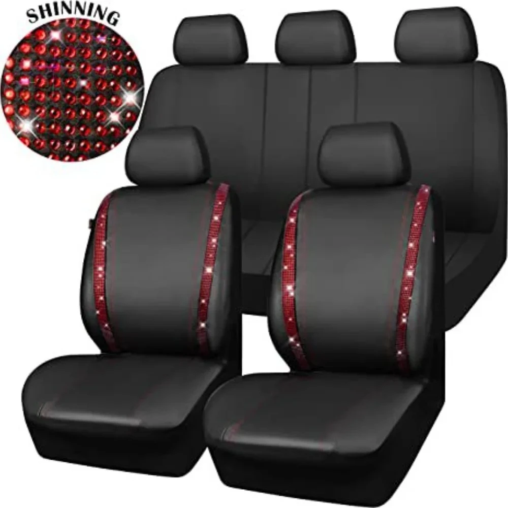 

Universal PU Leather Patchwork Rhinestone Car Seat Covers