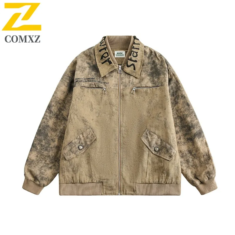 

COMXZ Men Denim Jackets Comfort Weekend Stroll Stylish Wrinkle-Resistant Travel Edgy Trench Coat Daily Walk Minimalist Coat