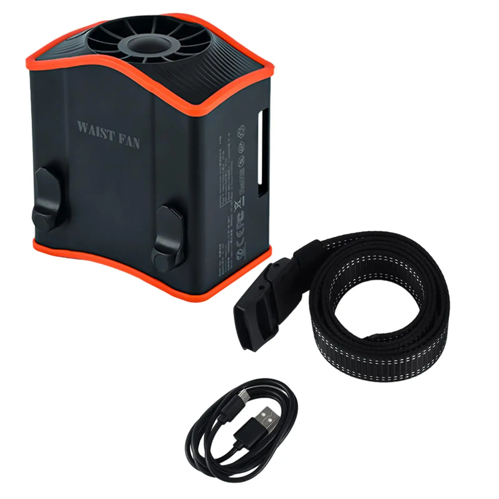 Ventilateur personnel de ceinture de taille, 3 vitesses, vent robuste, multifonction, clip personnel, voyage, bureau, camping en plein air, pêche