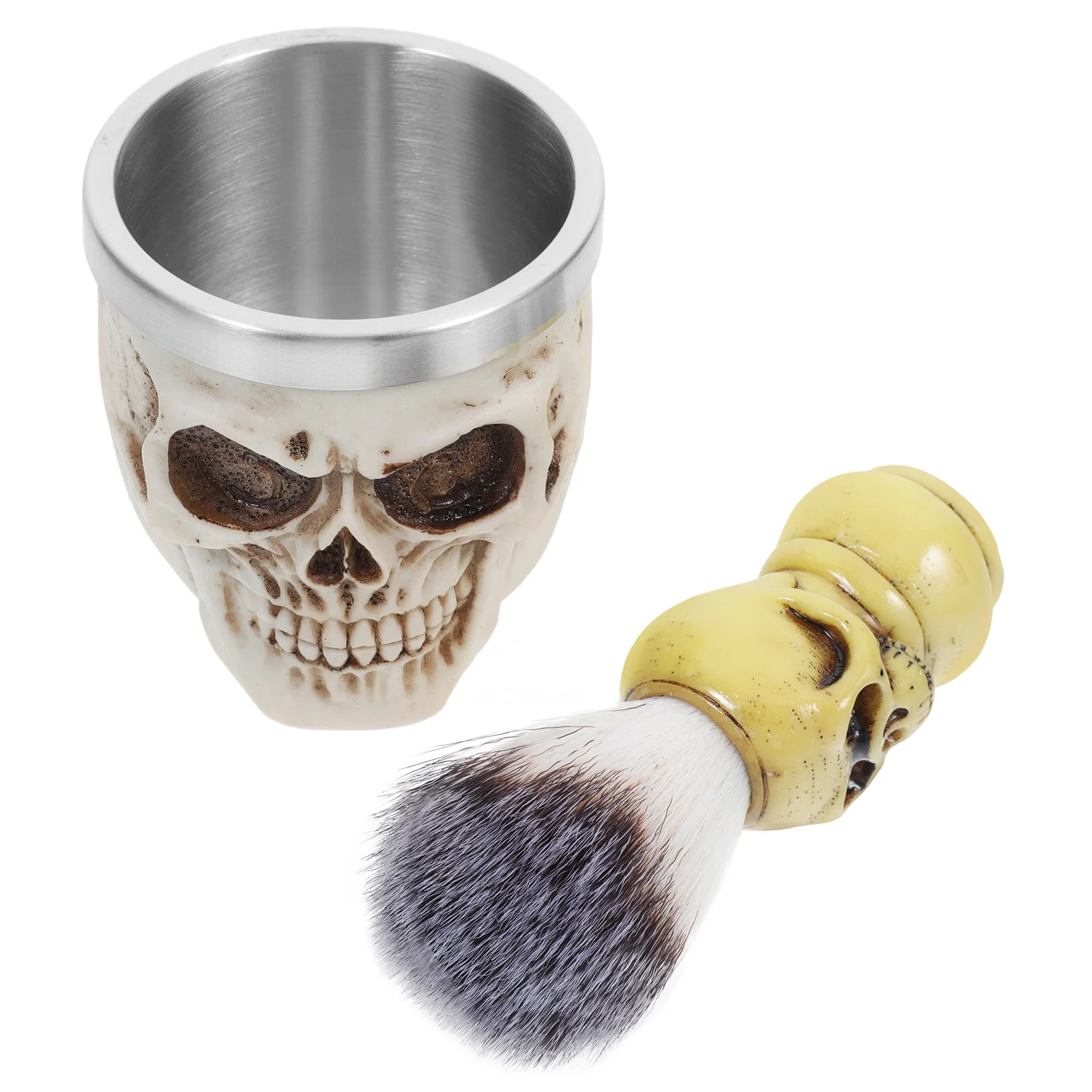 

2pcs Shaving Brush Set Halloween Gift Men Face Trimmer Portable Bowl Shave Tool Beard Brush Soap Cup Salon Home Use