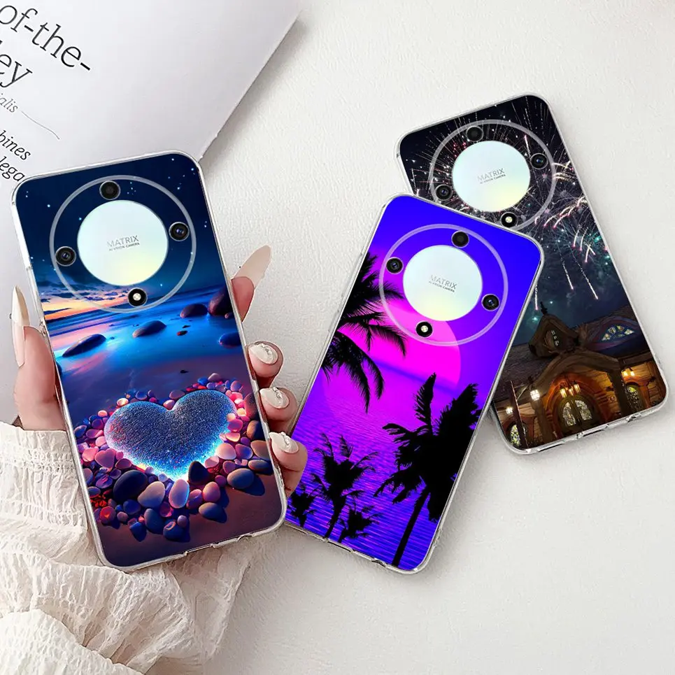 Cool Style Tiger Dragon Pattern Phone Case For Honor X9B X6B X7B X8B Clear Soft Silicone TPU Back Cover Huawei HonorX9B Coques