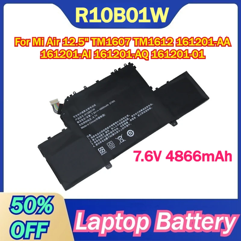 

R10B01W 7.6V 4866mAh Laptop Battery for Xiaomi Mi Air 12.5" TM1607 TM1612 161201-AA 161201-AI 161201-AQ 161201-01