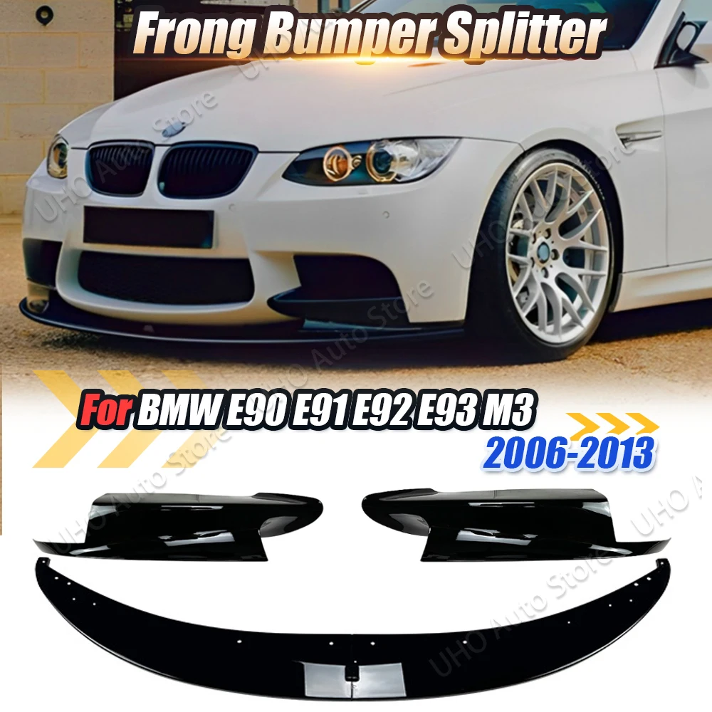 

For BMW 3 Series E90 E91 E92 E93 M3 2006-2013 Front Bumper Splitters Lip Spoiler Splitter Exterior Tuning ABS Gloss Black