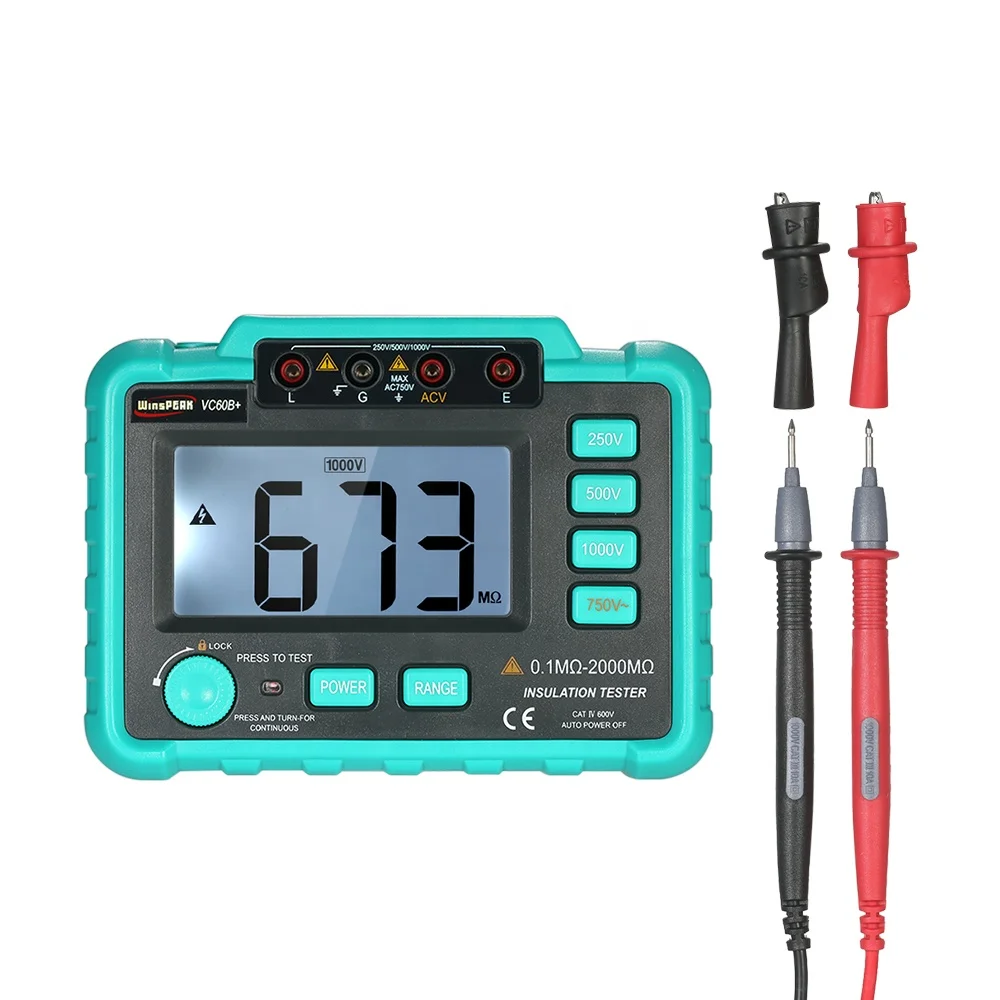 VC60B Insulation Resistance Tester Megohm Meter Megohmmeter Dimensions Class Weight Input Temperature Origin Digital Multimeter