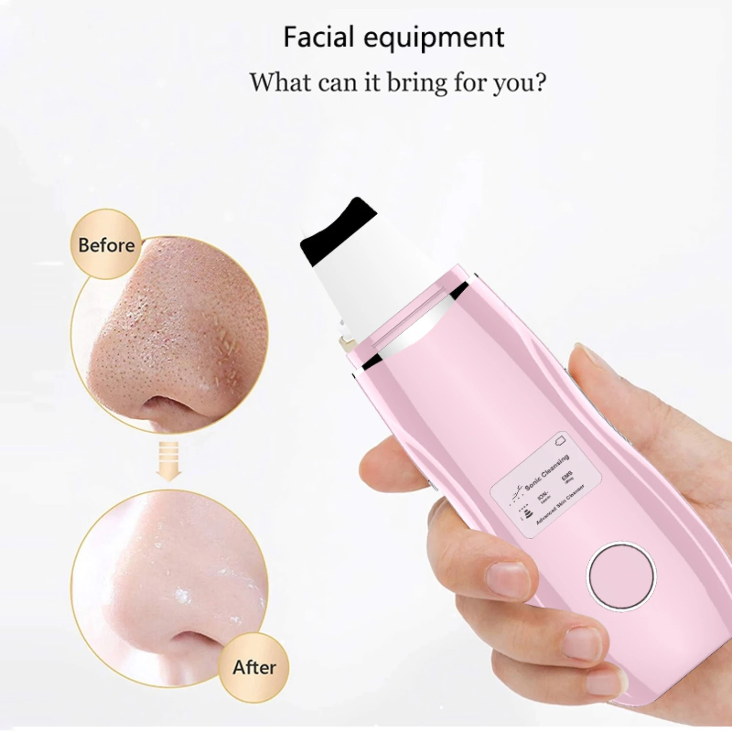 USB oplaadbare ultrasone huidscrubber mee-eterreiniger