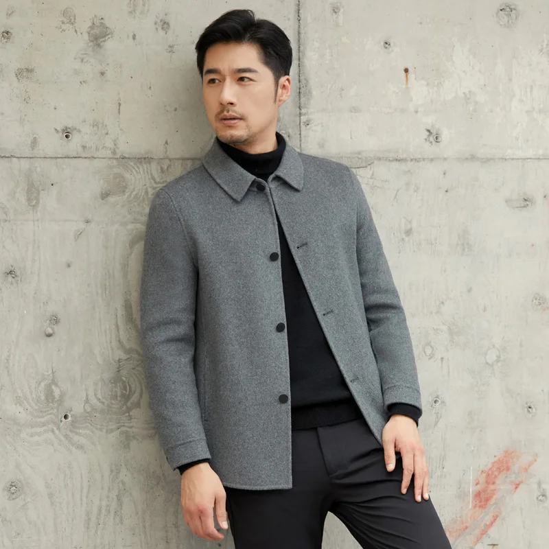 2024 Men's pure color 100% wool coat store opened, special price comfortable warm autumn and winter fashion men's jackets