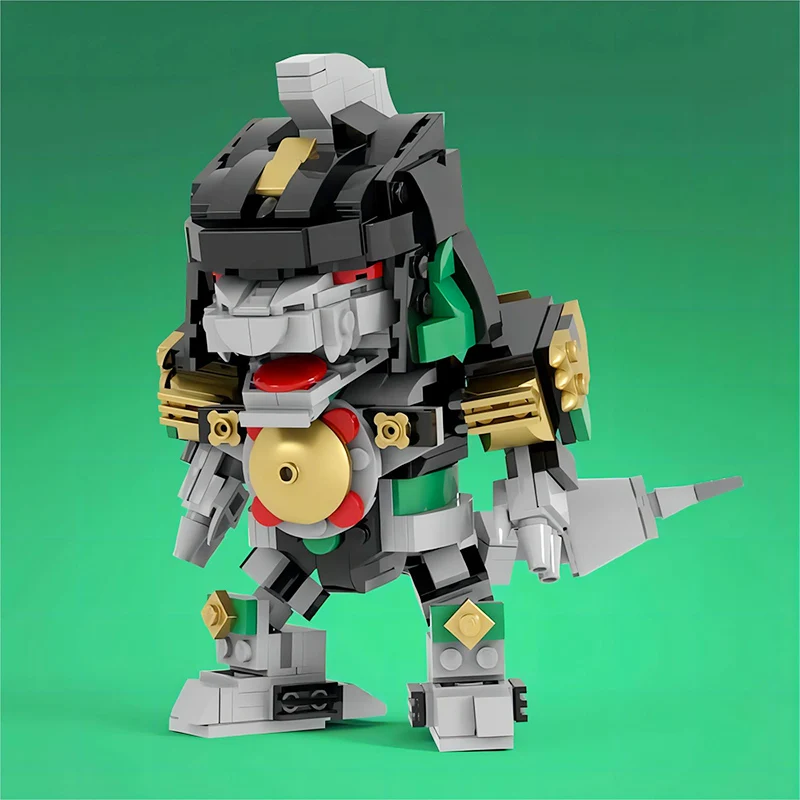 MOC Powered Deformation Mecha Tiger Zord Robot Building Block Set For Morphin Dinosaur Team Rangers Bricks Megazord Children Toy