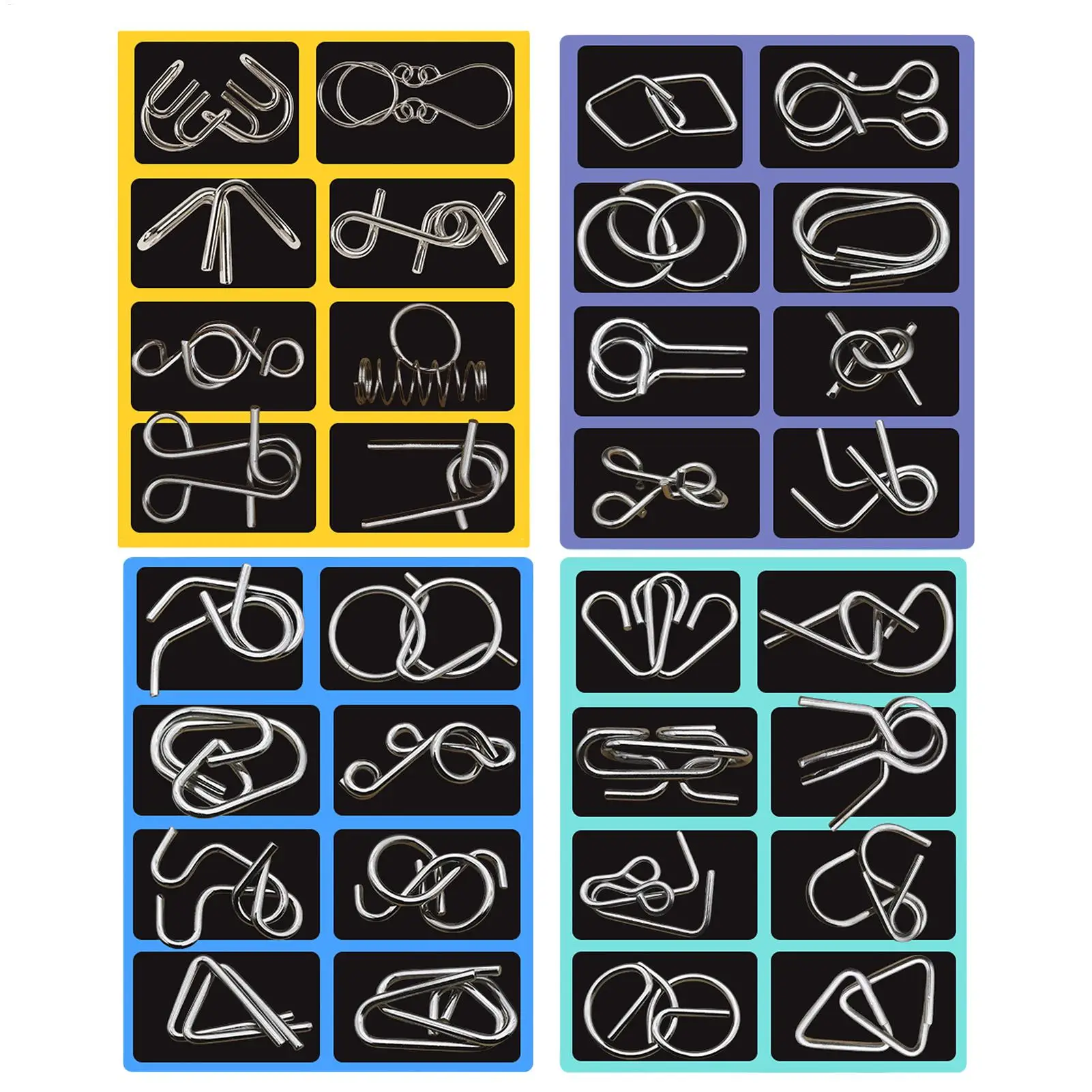 Teaser Puzzles anneau jouets éducatifs 32 pièces/ensemble métal casse-tête Puzzles jouets éducatifs cadeaux de fête pour la maison école voyage