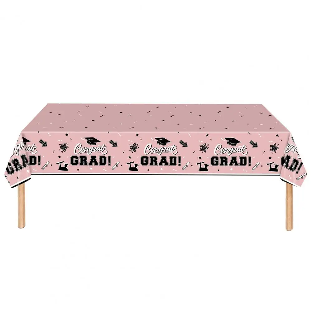 Elegant Graduation Table Cover Graduation Party Tablecloth Celebrate with Style Plastic Rectangular Cover for Graduation