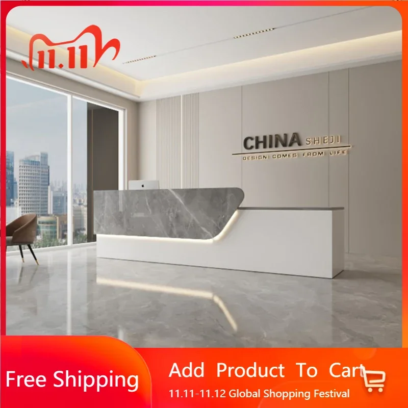 

Aesthetic Beauty Reception Desks Luxury Simple Modern Nordic Reception Desk Unique Quality Register Tisch Backyard Furniture