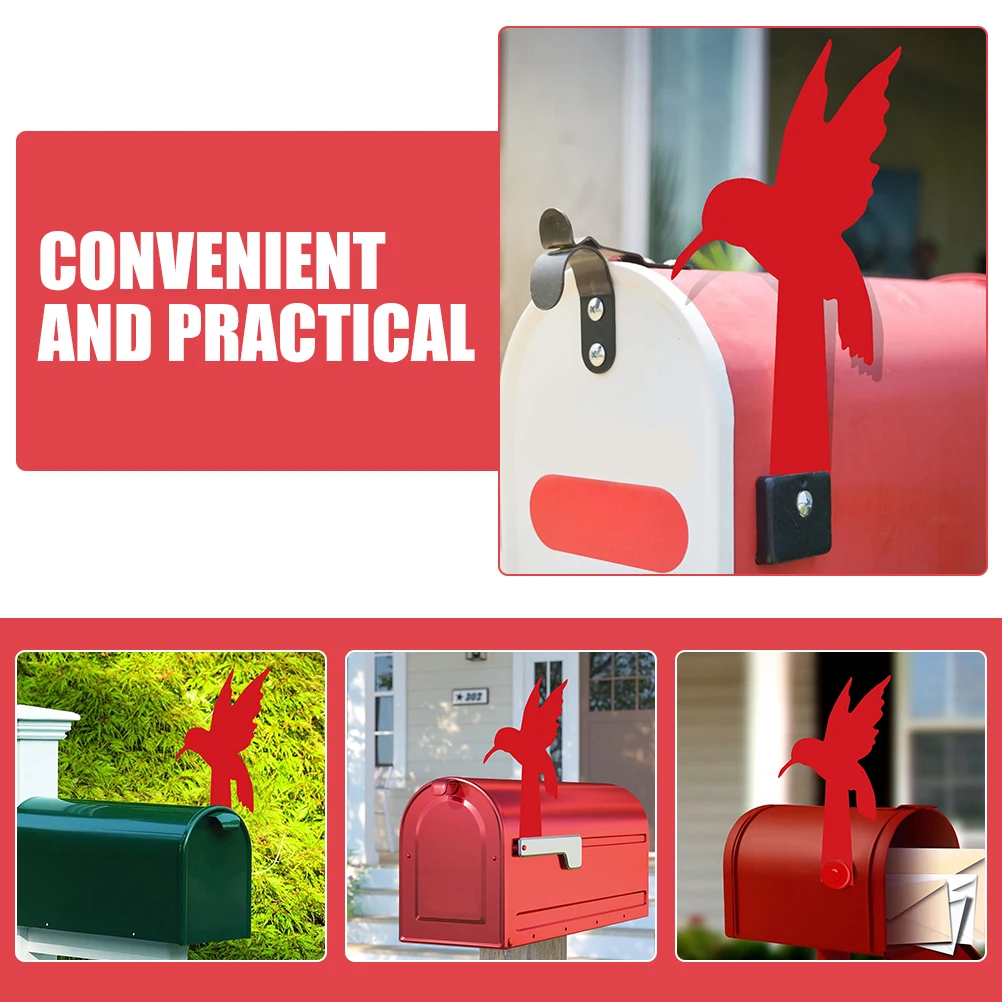 

Red Bird Mailbox Flag Acrylic Craft Unique Design Replacement Yard Garden Mail Box Decor Charm Artistic Identifier