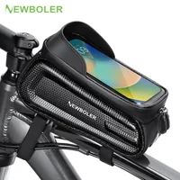 NEWBOLER Bike Bag 2L Frame Front Tube Cycling Bag Bicycle Waterproof Phone Case Holder 7.2Inches Touchscreen Bag Accessorie