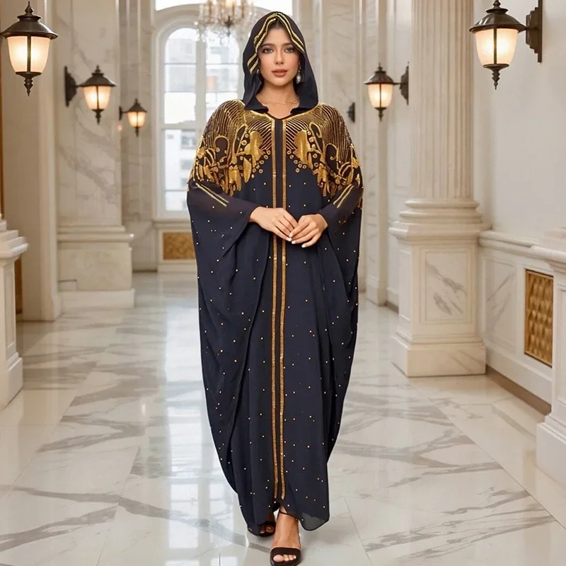 

2026 Dubai African Dresses for Women Plus Size Boubou Nigerian Clothes Ankara Dashiki Long Dress Diamond Kaftan Robe Djellaba