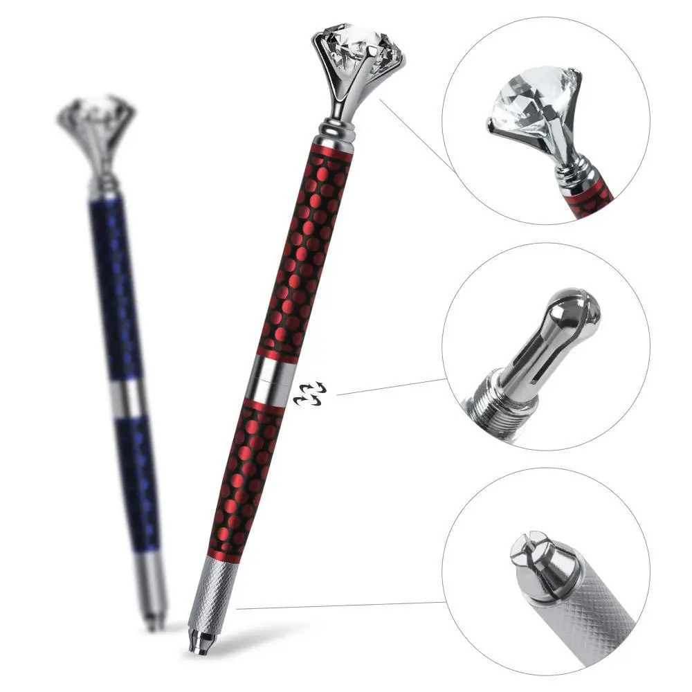 New Eyebrow Lip Embroidery Tattoo Microblading Tebori Manual Pen with Diamond Permanent Makeup Tattoo Blades Tebori Pen 1pcs