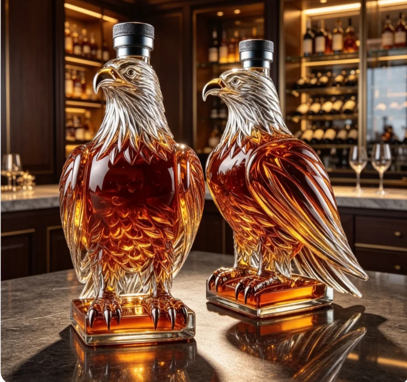 Whiskey Awakener Exquisite Eagle Bottle Glass Whiskey Bottle Vacation Home Decoration Red Wine, Brandy Eagle Bottle Tequila