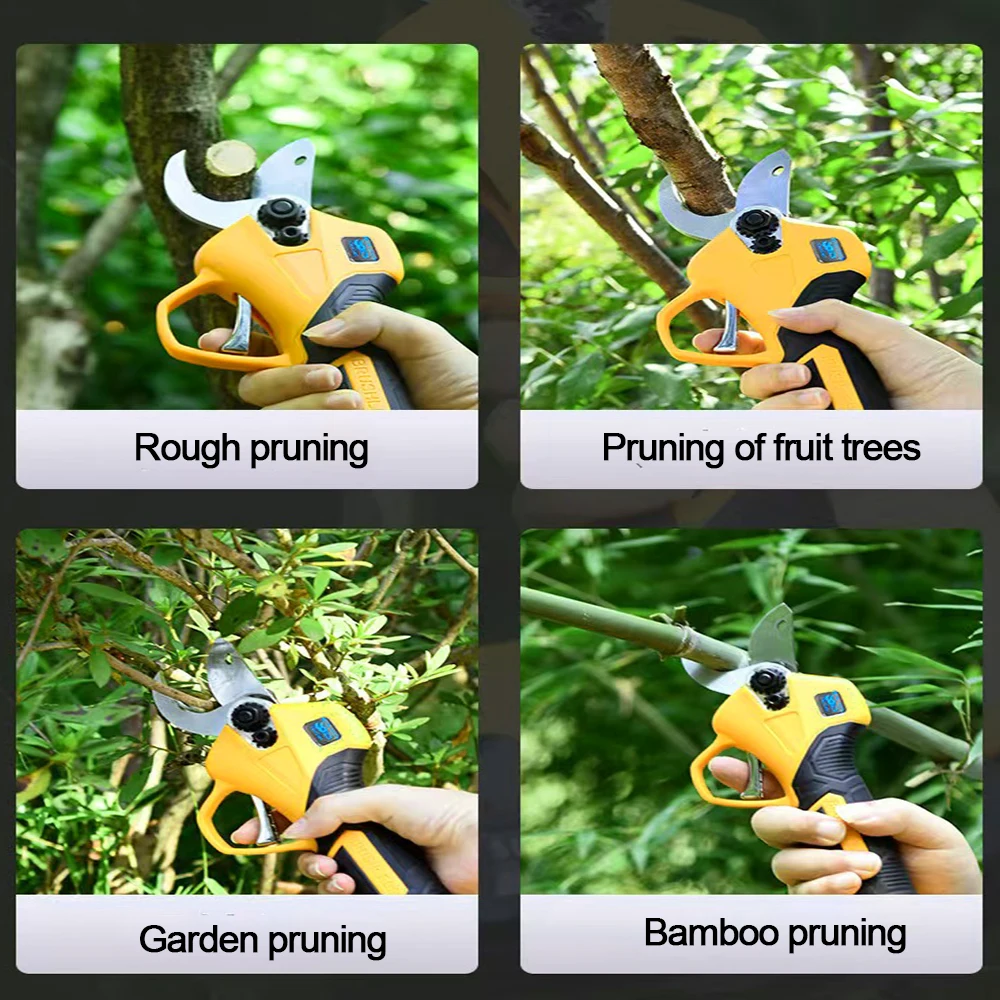 Brushless Electric Pruning Shears Garden Tools 30mm Pruner Cordless Scissors Fruit Tree For 18V Battery Pin