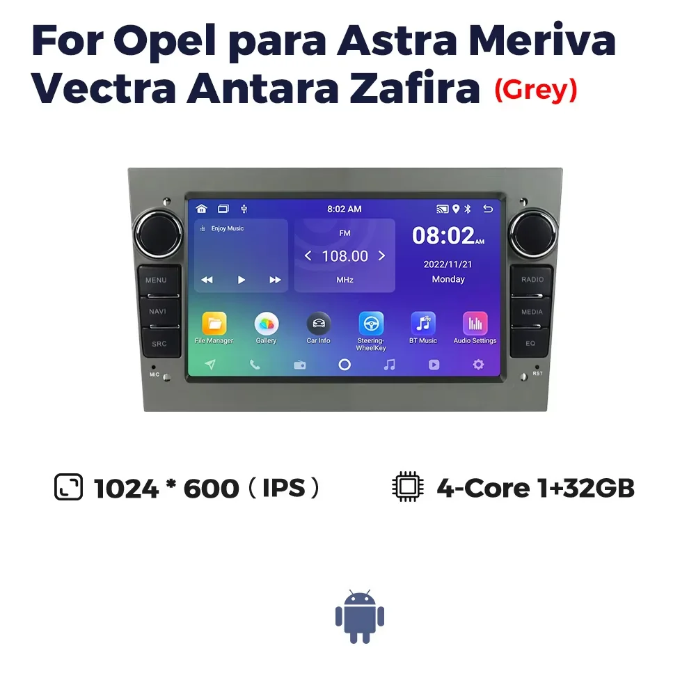 Auto radio multimedia voor Opel Astra H J 2004 Vectra Vauxhall Antara Zafira Corsa C D Vivaro Meriva Veda draadloze CarPlay
