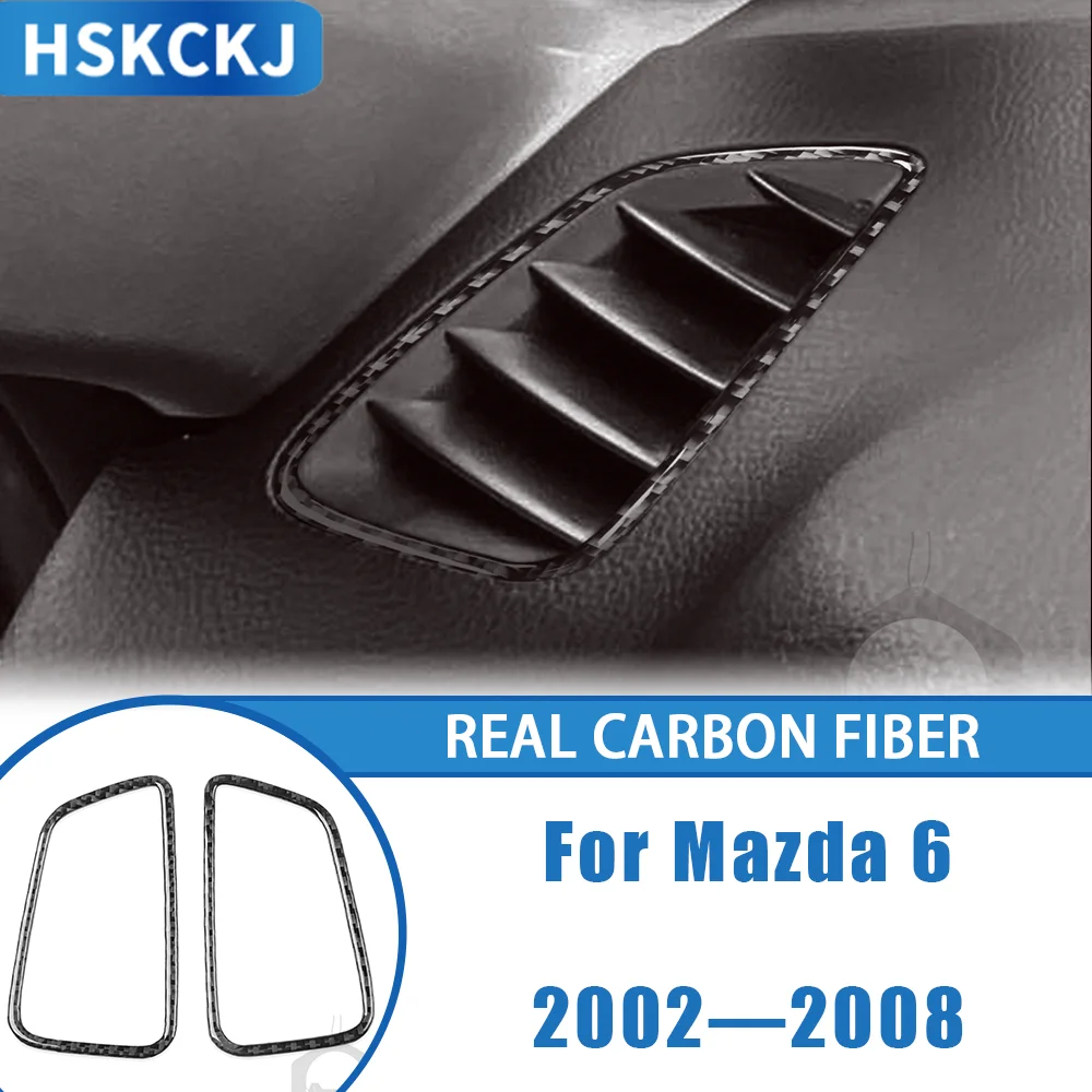 

For Mazda 6 2002—2008 Car Accessories Carbon Fiber Interior Dashboard Side Air Vent Outlet Frame Cover Trim Sticker Modification